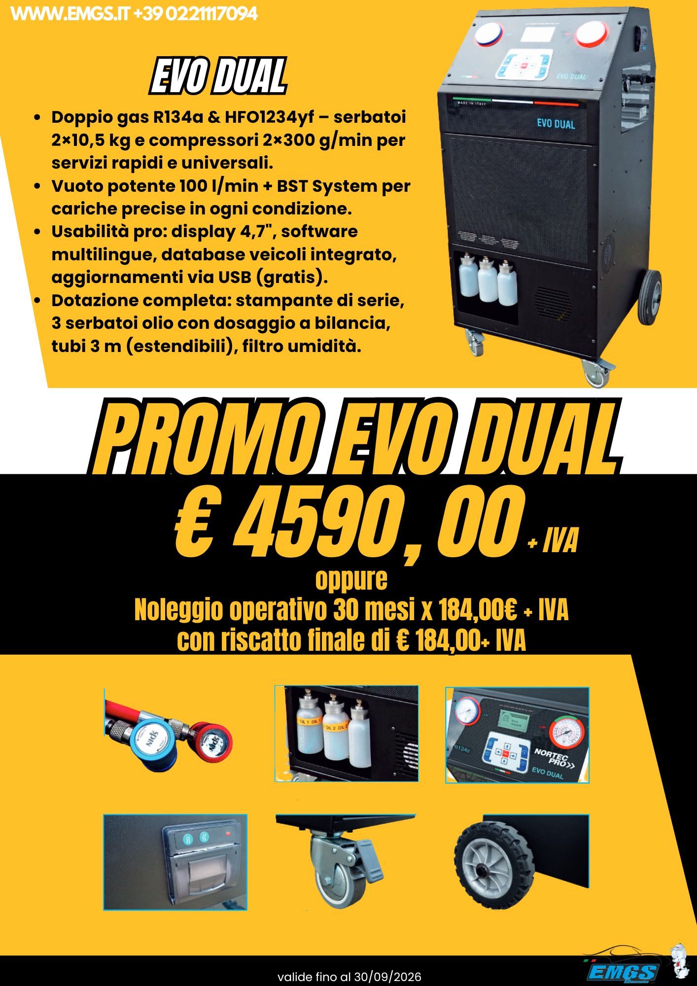 Promo sollevatore elettroidraulico 4 colonne portata 6400kg anche per assetto ruote con sollevatore integrato. Prezzo €8990,00+IVA