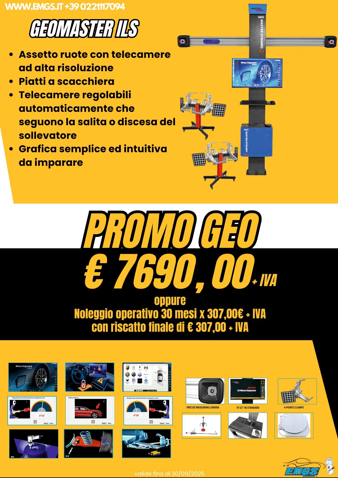 Promo Convergenza ruote con telecamere di ultima generazione con lettura diretta. Prezzo €7690,00+IVA