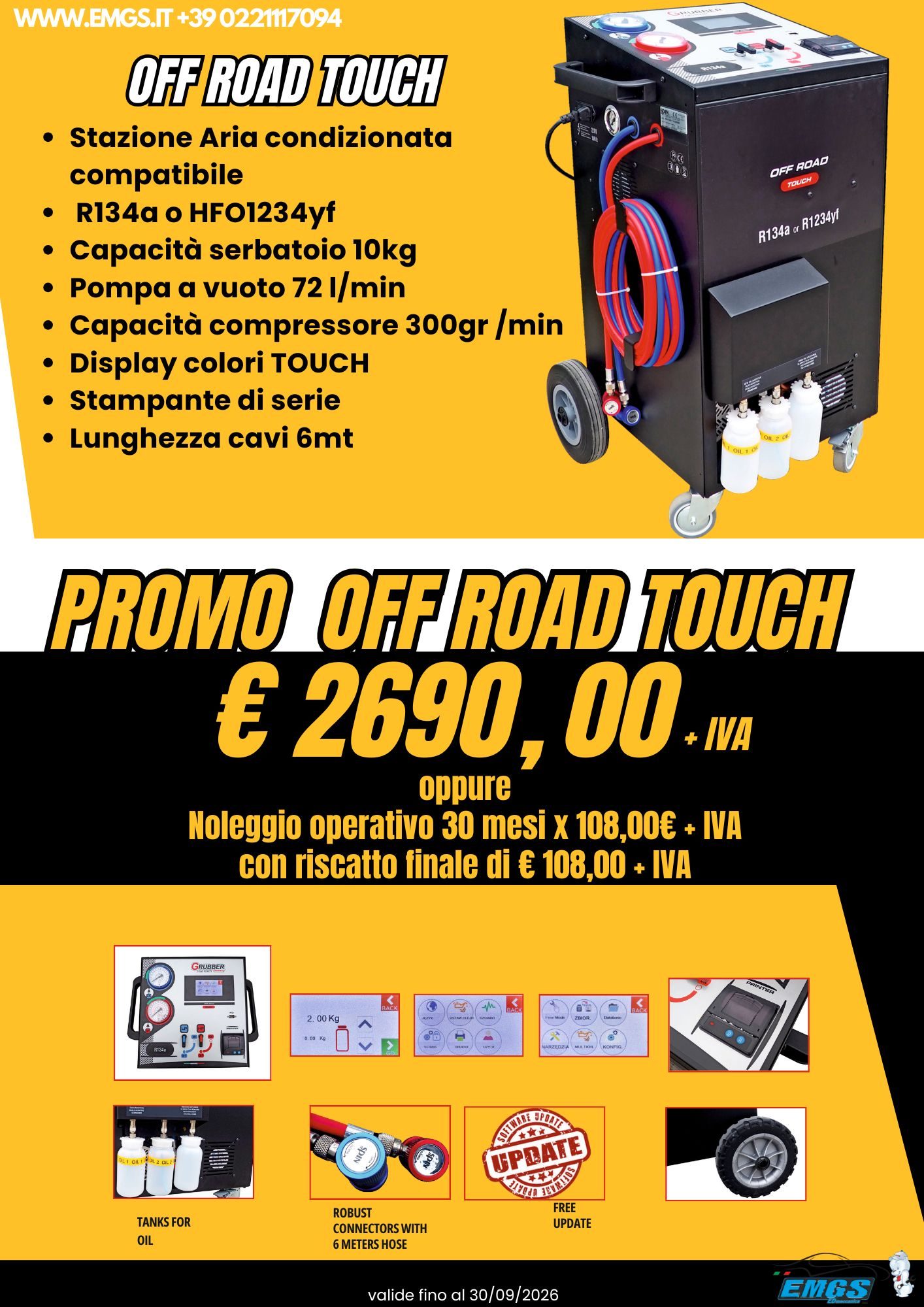 Promo sollevatore elettroidraulico 4 colonne portata 6400kg anche per assetto ruote con sollevatore integrato. Prezzo €8990,00+IVA