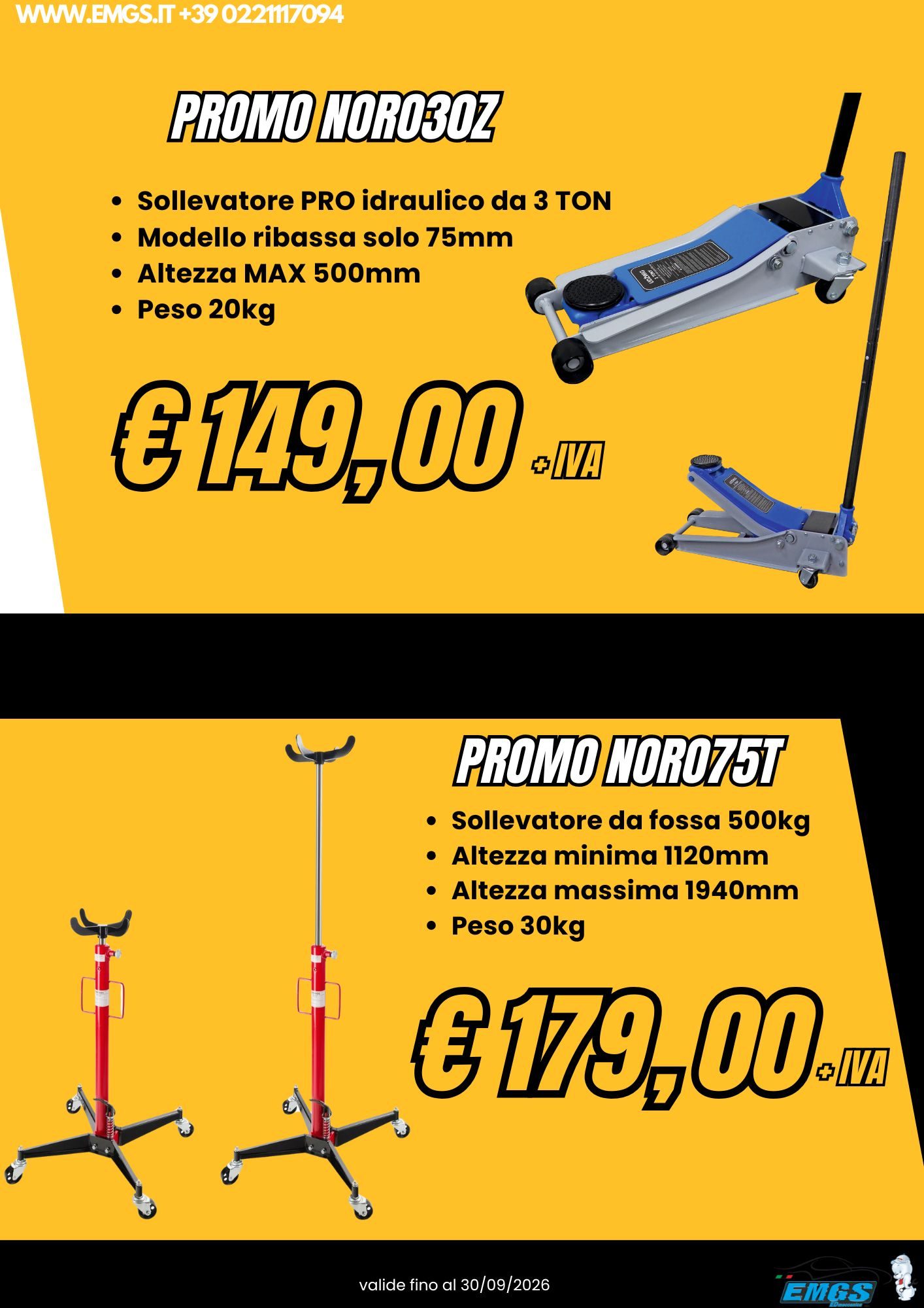 Promo cric e sllevatore da fossa 