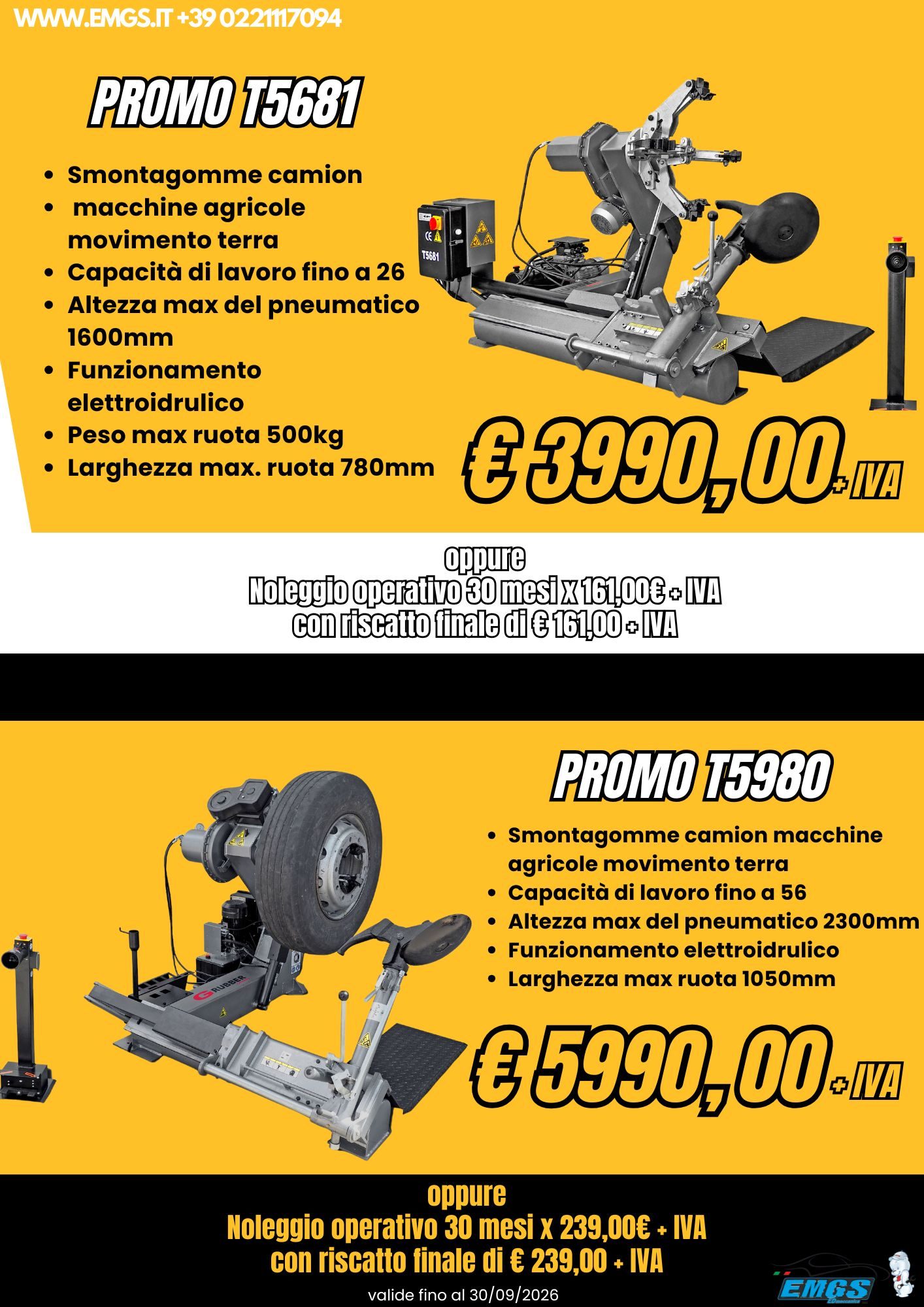 Promo Smontagomme giganti per camion e mezzi pesanti.